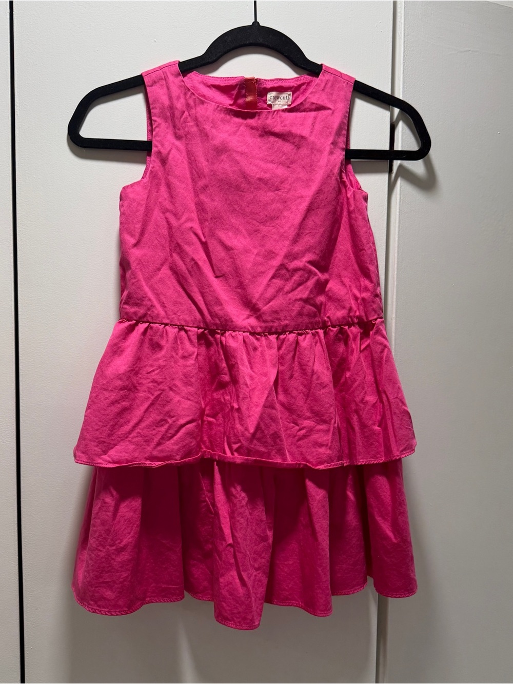 Crewcuts Girls' Tiered Sleeveless Dress - Bright Pink